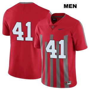 Men's NCAA Ohio State Buckeyes Hayden Jester #41 College Stitched Elite No Name Authentic Nike Red Football Jersey MP20B08VB